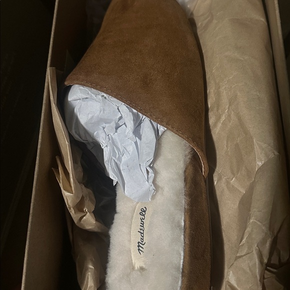 NWT! New In Box! Madewell The Suede Kasey Mule Faux Shearling 7 MEDIUM ACORN - Picture 3 of 9